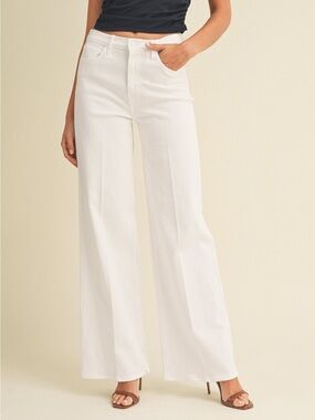 New Trending Just Black Denim The Palazzo Jean HR Wide Leg in White Denim Wash